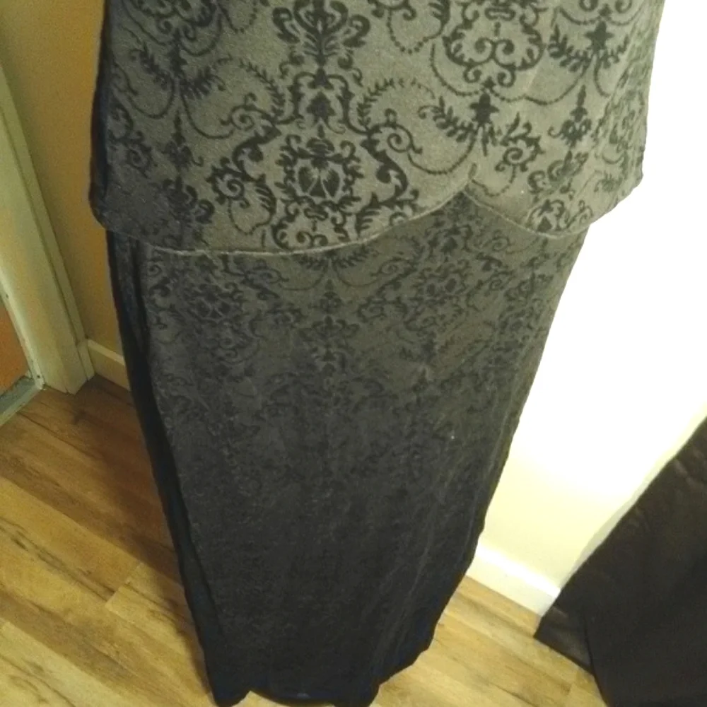 Body Central Black Damask Skirt Set